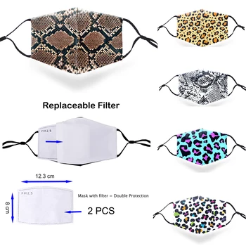 

Washable Mask Protective PM2.5 Filter Masks Fashion Leopard Print 3D Mouth Muffles High Quality Reusable Replaceable Filter Mask