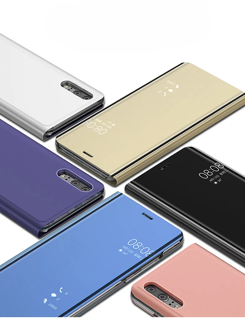Зеркальный смарт вид Флип кожаный чехол для телефона Huawei P30 P20 P10 P9 Plus Lite Mate 20 10 9 8