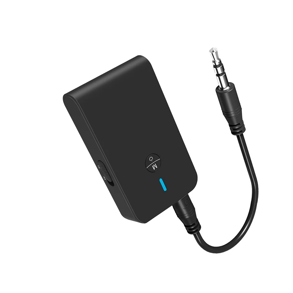 AptX с низкой задержкой 5,0 Bluetooth передатчик приемник 2 в 1 аудио беспроводной адаптер для автомобиля ТВ ПК динамик наушники 3,5 мм Aux разъем - Цвет: Черный