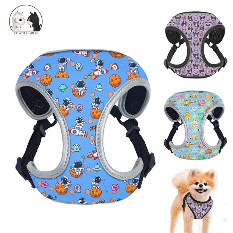 Reflective Dog Cat Harness Vest for Small Medium Dogs Breathable Adjustable Leash Puppy Vest Walking Dog Lead Leash Pet Products led dog collar