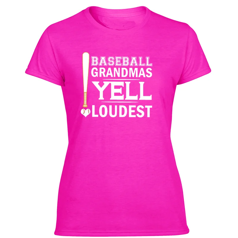 Футболка с принтом Humor baseball grandmas yell loudest, Мужская футболка для досуга с коротким рукавом и защитой от морщин