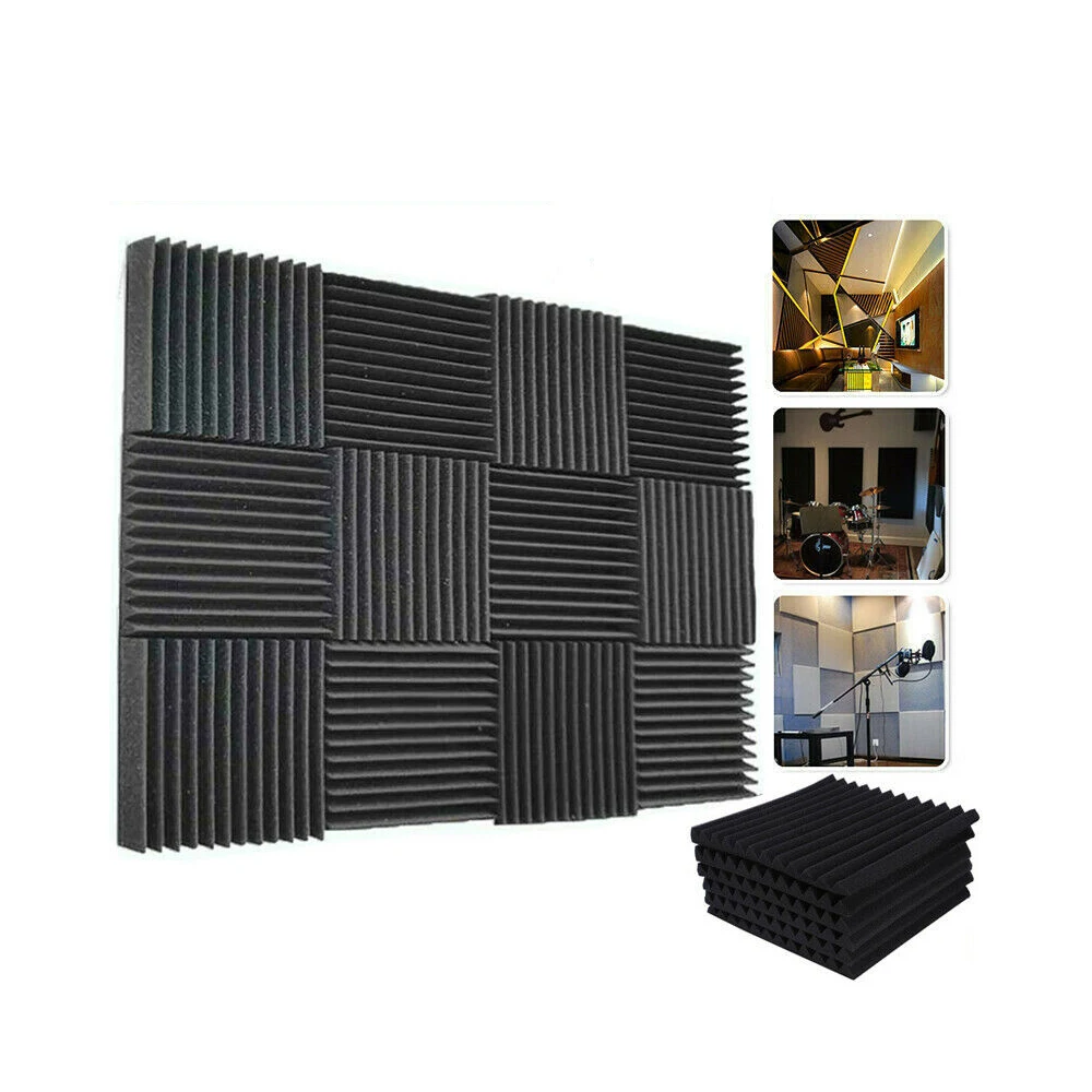 12pcs Acoustic Wall Panels Sound Proofing Foam Pads Studio Acoustic Wall Panels Sound Proofing