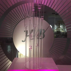 10 heads Transparent Acrylic Candelabra Holder For Dinning Table Wedding Decorations