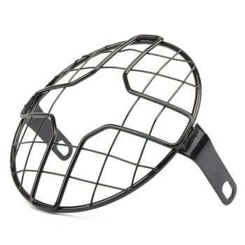 

Motorcycle Headlights Light Grille Cover Mask Square Grid Cross Lampshade Retro Headlight Mesh Cover for Harley, Etc.