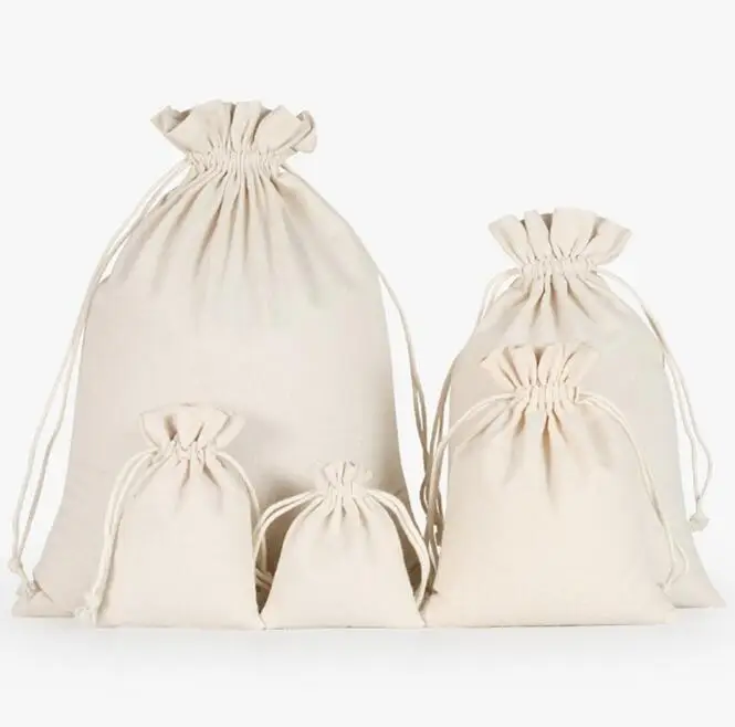 Wholesale Cotton Drawstring Bag Cotton Jewelry Package Linen