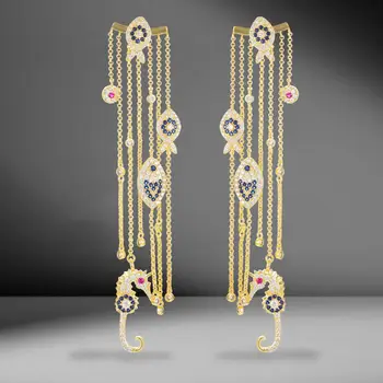

GODKI Ocean Collection Charms 2019 Trendy Full AAA Cubic Zircon CZ Engagement Party African Dress Earring Fashion Jewelry Women