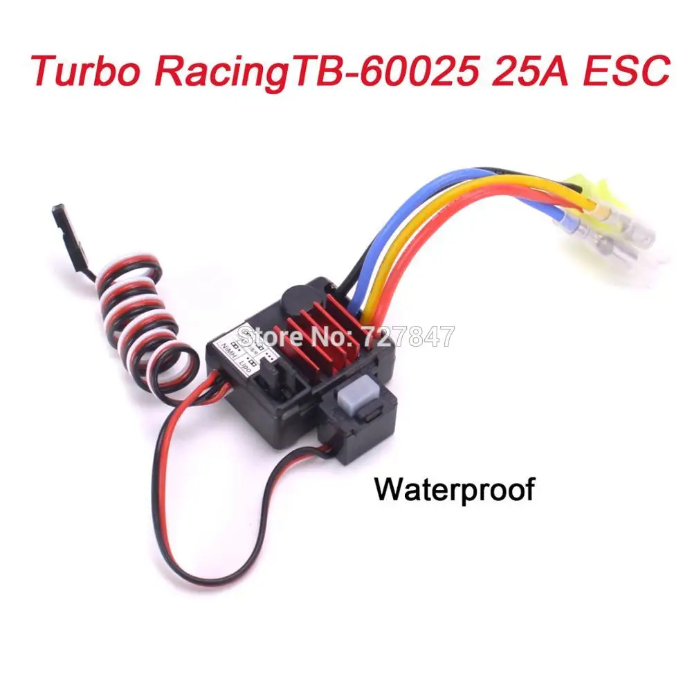 

Turbo Racing Waterproof 25A TB-60025 ESC Brushed Speed Controller 1A / 6V BEC for 1/8 RC Car truck