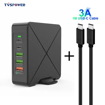 

75W Quick Charge 3.0 USB Type C PD Power Adapter Phone Charger 45W For iphone Huawei for Macbook Air Samsung Tablet Fast Charge