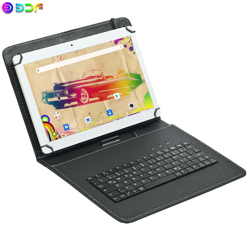 Mejor Compra Tableta PC de 10,1 pulgadas, Tablet con pantalla de acero 2.5D de Google, Android 9,0, llamada telefónica 3G, 4GB + 64GB, Bluetooth 4,0, wifi, teclado, nueva DdG3qNL3z