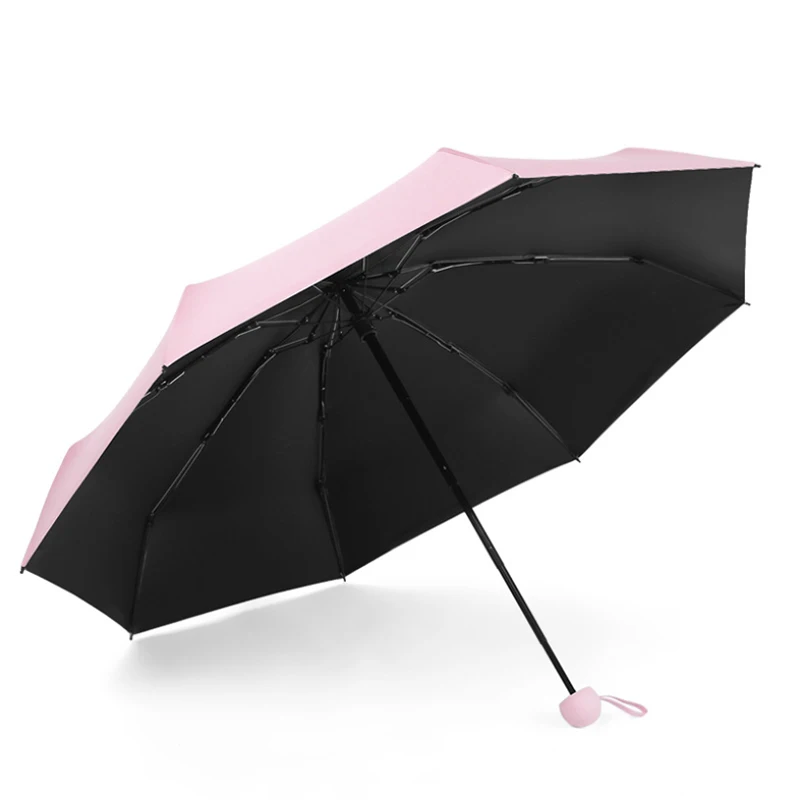 UPF 50 Five Folding Parasol Umbrella Anti-UV Mini Women Umbrella For Beach 240g Portable Light Umbrella With Storage Box