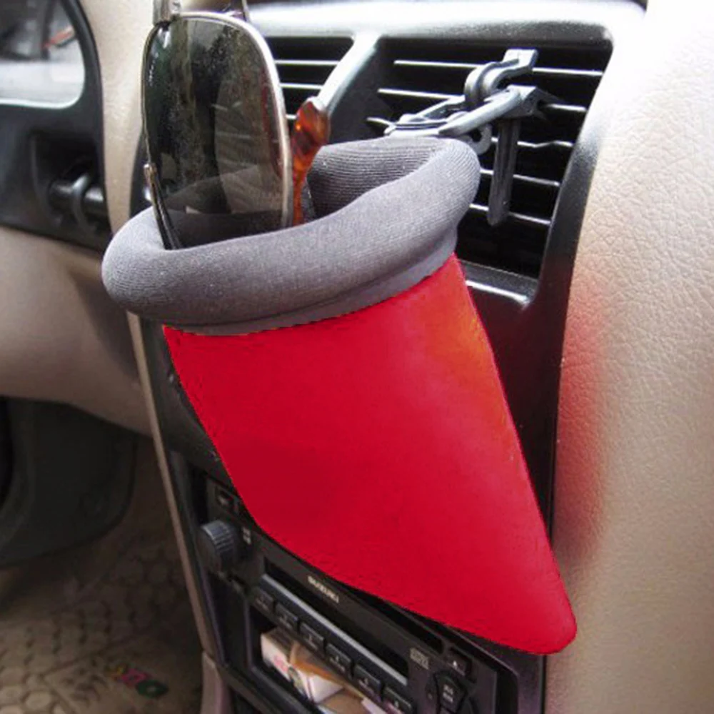 

Cell Phone Holder Air Vent Clip Mount Storage Bag Pocket Organizer Oxford Cloth