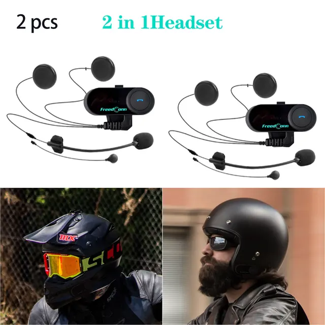 Original FreedConn TCOM VB 800m Bluetooth Motorcycle Helmet Intercom Interphone Headset With FM Radio T-COM VB Intercomunicador 2pcs