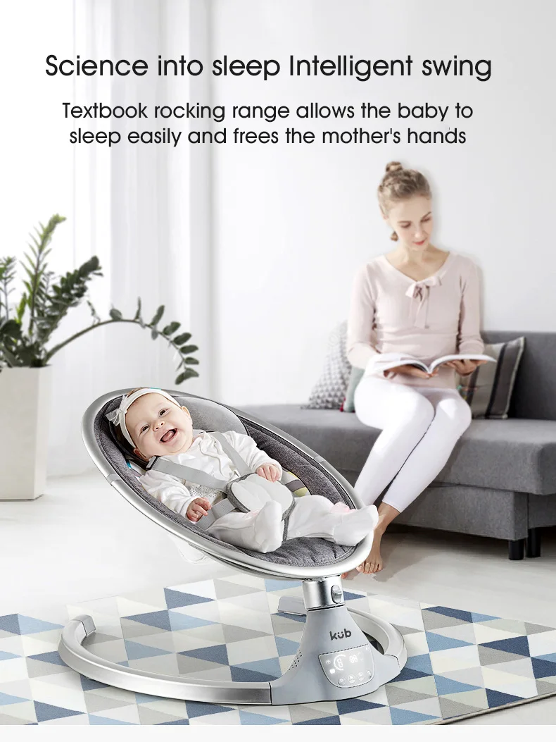H4c7f080073ea489380700a5c2b2d368cK Baby electric rocking chair 2020 new baby cradle recliner baby sleep newborn comforting chair hair bionic shaking baby shaker