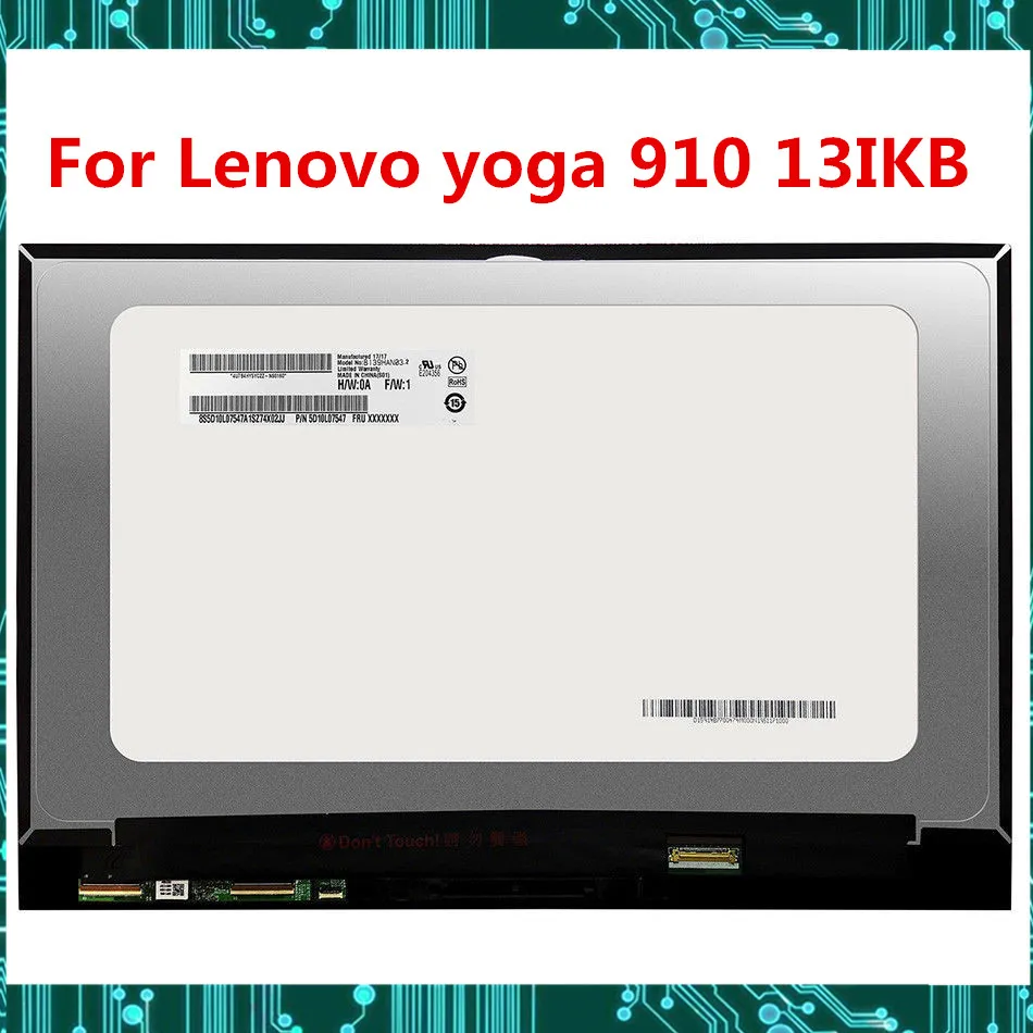 Для lenovo yoga 910 13IKB 910-13 13," Touch ЖК-дисплей светодиодный Экран сборки B139HAN03.2 LP139UD1 SPA1 1920*1080 3840*2160 тестирование