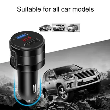 

Car Fm Transmitter Bluetooth 4.2 Car Mp3 Player Modulator Adapter Battery Voltage TF Card Hands-free Dual USB Smart Chip