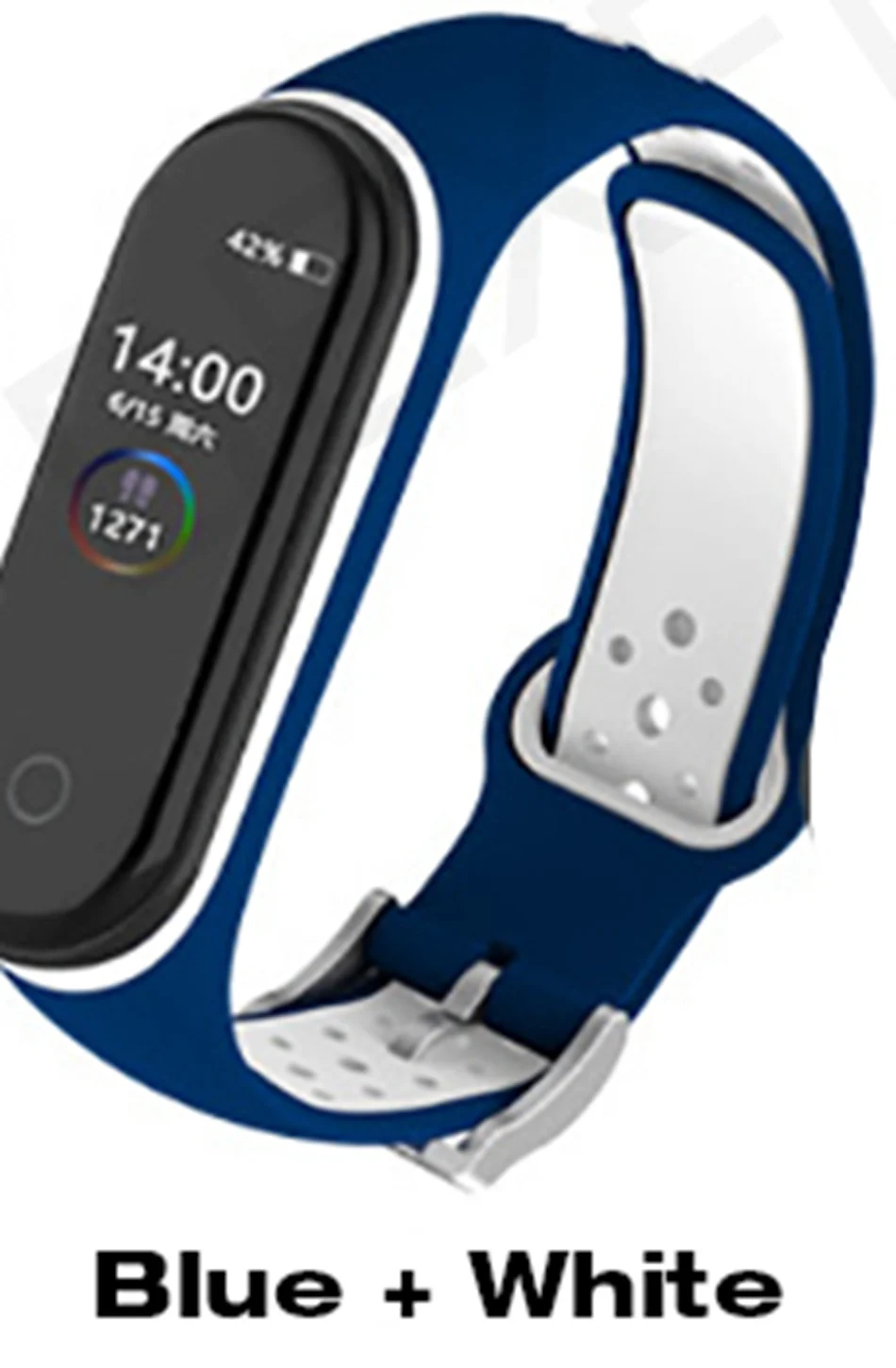 Ремешок сменный силиконовый для Xiaomi Mi Band 4 водонепроницаемый двухцветный браслет