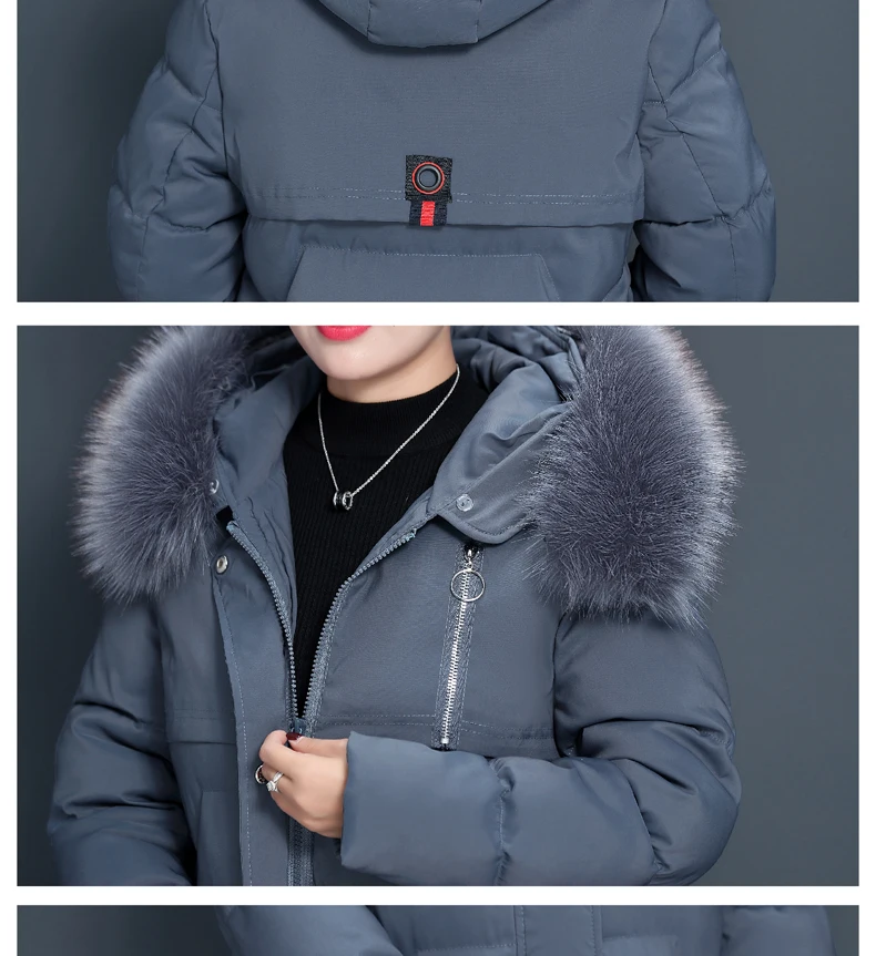 Зимнее пальто большого размера для женщин среднего возраста, зимнее теплое хлопковое Новое Модное Длинное хлопковое пальто с капюшоном, пальто толстое хлопковое пальто