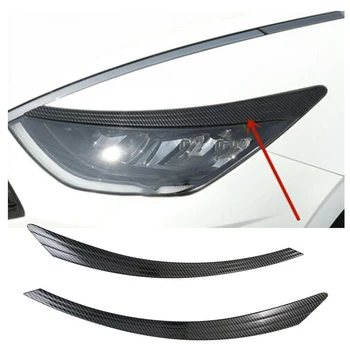

Car Carbon Look Front Headlight Lamp Eyebrows Cover Trim for Hyundai Sonata 2020-2021