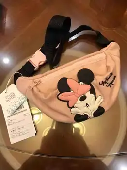 

Disney canves carton girl boy messenger bag Mickey mouse chest bag Minnie coin bag belt bag shopping