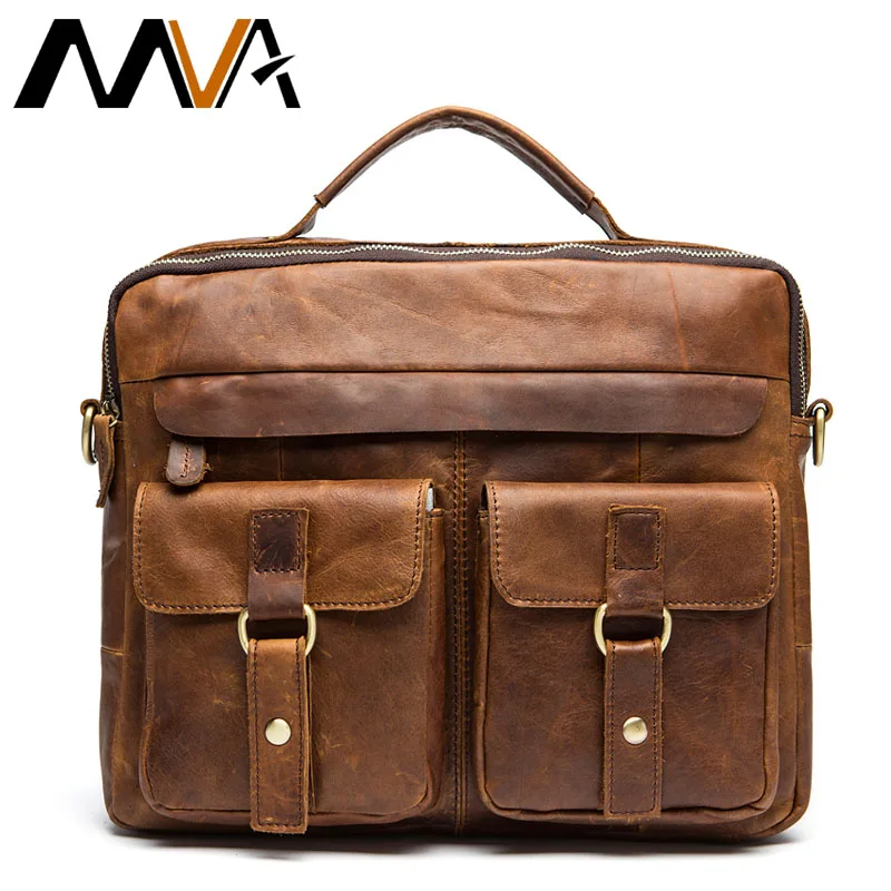 Деловые портфели MVA мужская сумка из натуральной кожи для мужчин ноутбука t 14