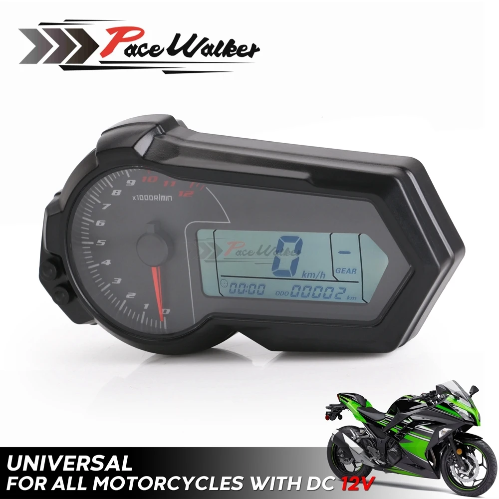 Для 2,4 цилиндров универсальный мотоцикл одометр тахометр ЖК ATV цифровой спидометр одометр для BMW KAWASAKI KTM HONDA