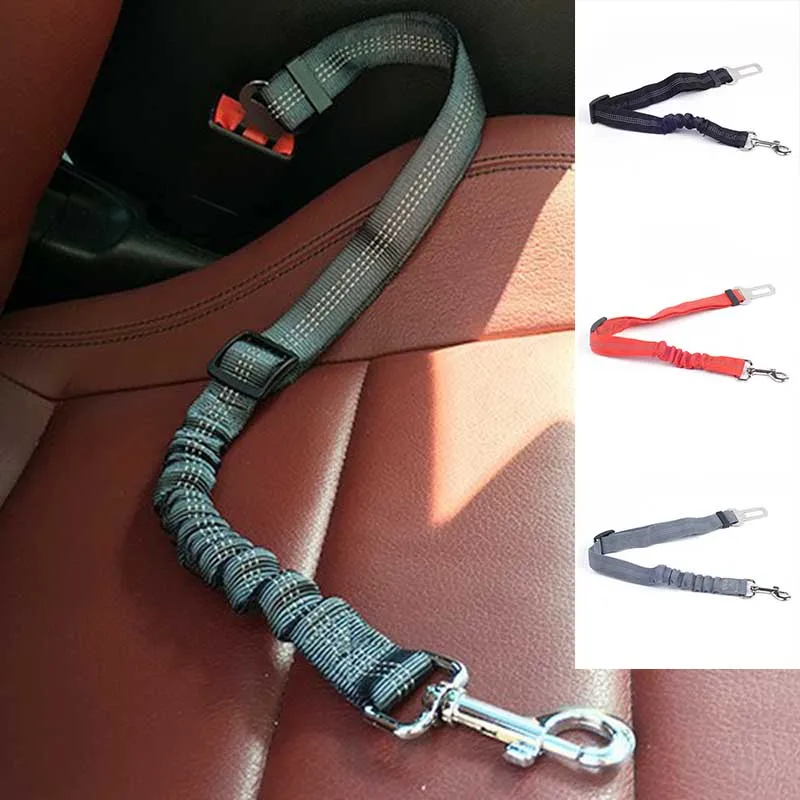 

Upgraded Adjustable Dog Seat Belt Dog Car Seatbelt Harness Retractable Leads Elastic Reflective Safety Rope Pet Dog Cat Supplies