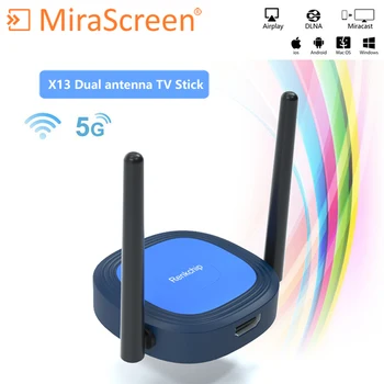 

Mirascreen X13 2.4G&5.8G WiFi TV Stick anycast Miracast ios Android TV Dongle Receiver anycast DLNA Airplay 5G TV Stick