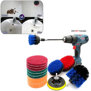 

14pcs/Set Scouring Pad Hook Loop Polishing Drill Brush Scrub Kitchen Polishing