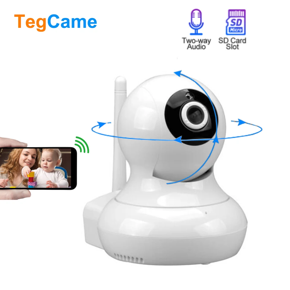 

Tegcame White WiFi IP Camera Wi-fi 1080P HD 2MP Home Security Camera ip 720P 1MP Wireless Two Way Audio Night Vision Smart CCTV