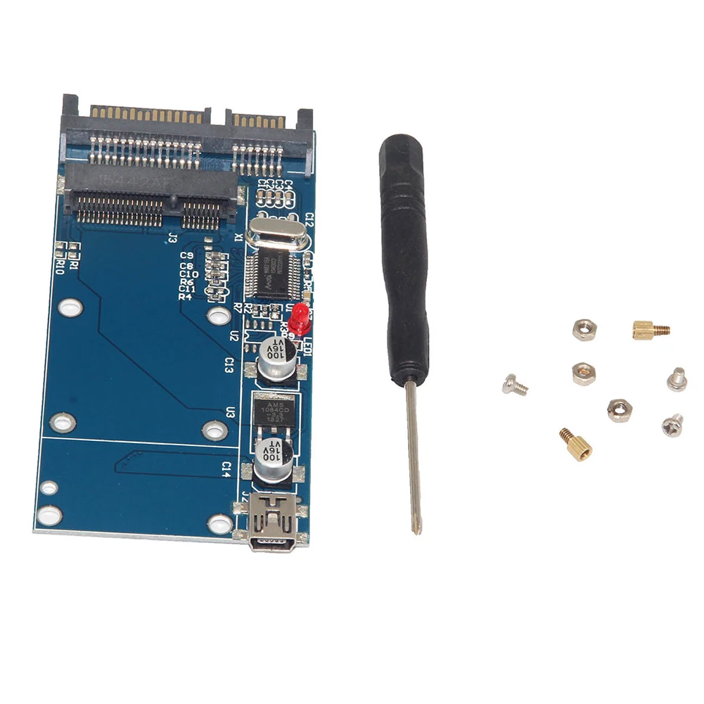 MSATA SSD Женский до 2," 7+ 15 Pin SATA мужской мини USB 5pin конвертер карта