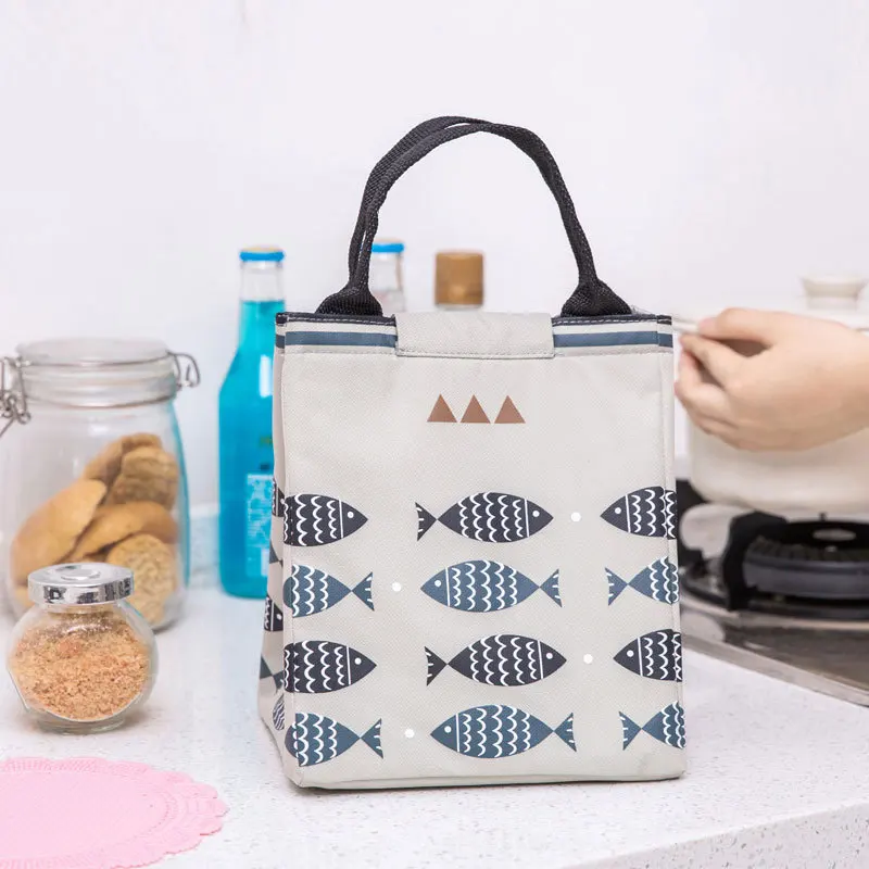 Сумки Bento Box сумка рыба Музыка небо изолированный мешок Открытый пикника герметизирующий холодный изоляция свежесть льда пакет ланч B