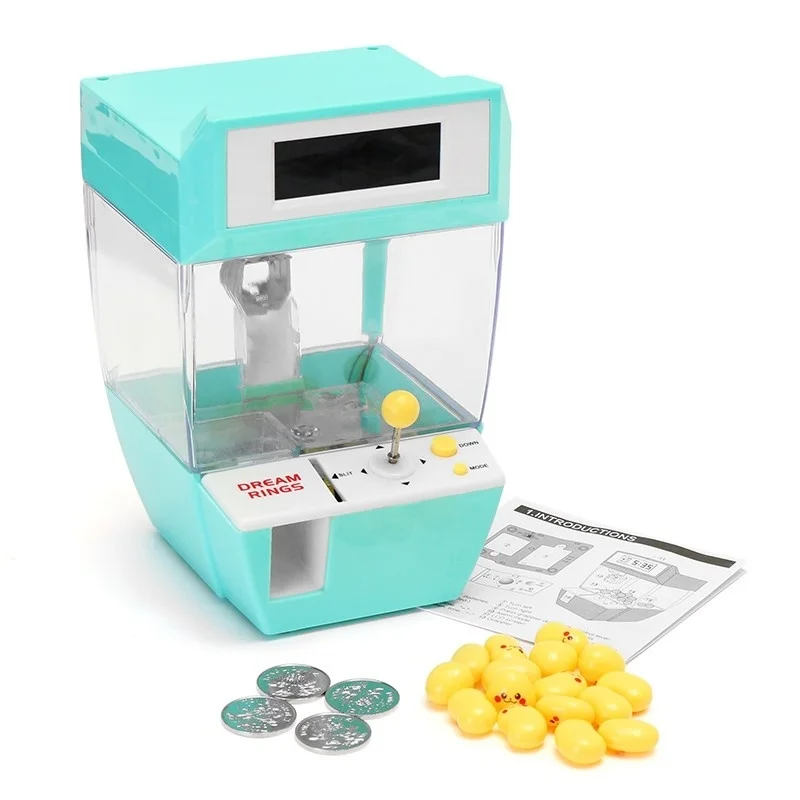

Mini Doll Machine Grab Ball Coin Candy Catcher Alarm Clock For Kids Children Party Fun Toys Kids Gift
