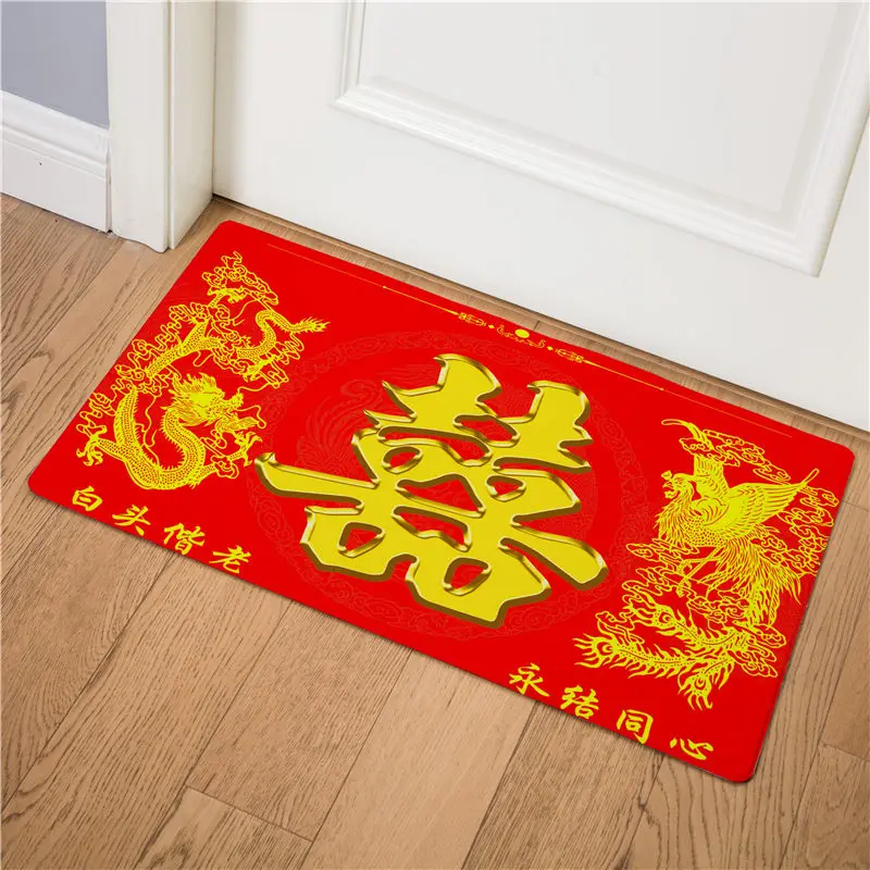 Китайский праздничный коврик для входной двери, кухонный коврик, коврик для входной двери, кухонные коврики, домашние Нескользящие коврики для ванной, добро пожаловать, коврики - Цвет: 8