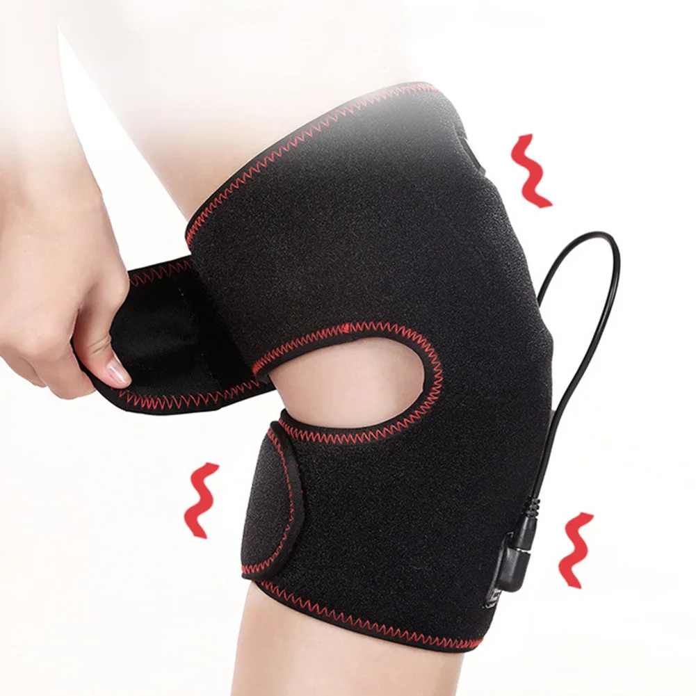 3 Gears Adjustable Temperature Knee Pad Protective Heated Soft Daily USB Charging Brace Pain Relief Support Keep Warm Electric