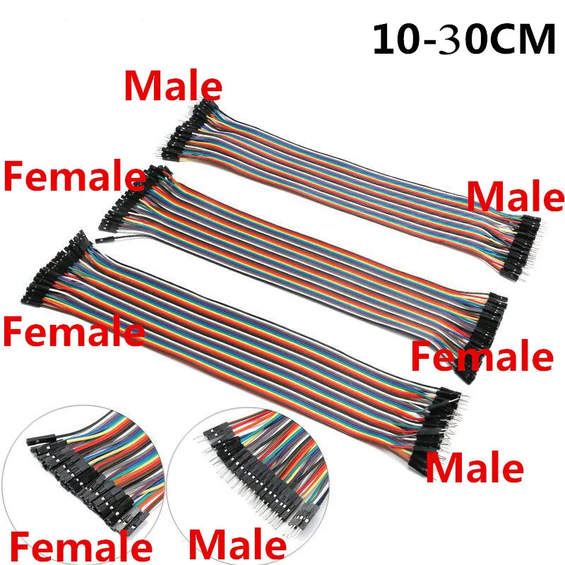 

40P Dupont Connector Jumper wire 10/20/30CM Male to Male + Female to Male + Female to Female Dupont Cable for arduino DIY KIT