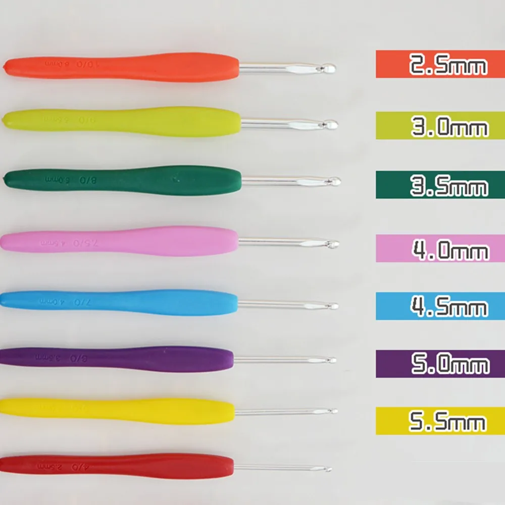 8pcs/set Aluminum Knitting Needles Sewing Needles Sweater Needle Knitting Tool Ergonomic Crochet Needle Crochet Hooks