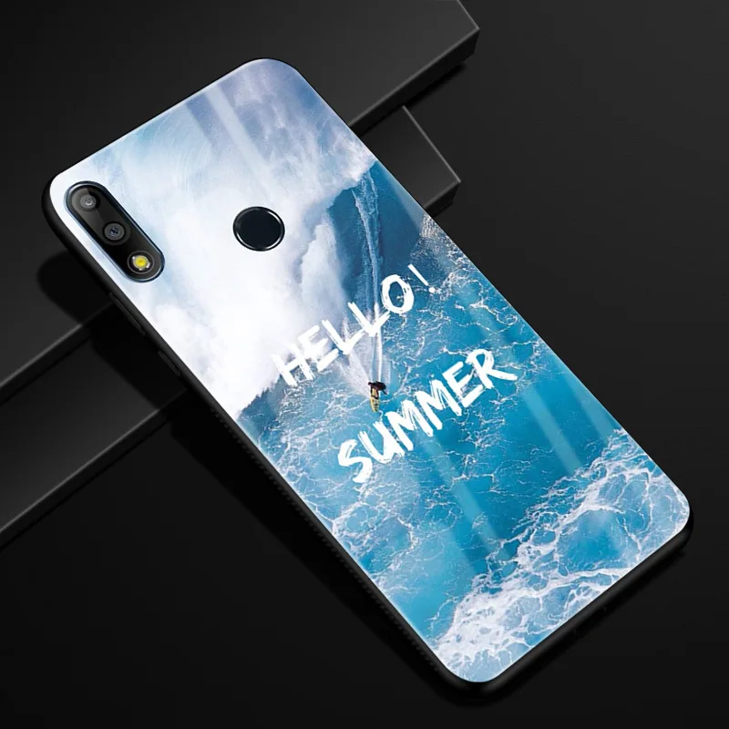 33 Для Asus Zenfone Max Pro M1 ZB601KL Чехол Жесткий PC стеклянный чехол для телефона черный ТПУ бампер чехол для Asus Zenfone Max Pro M1 ZB602KL - Цвет: 33