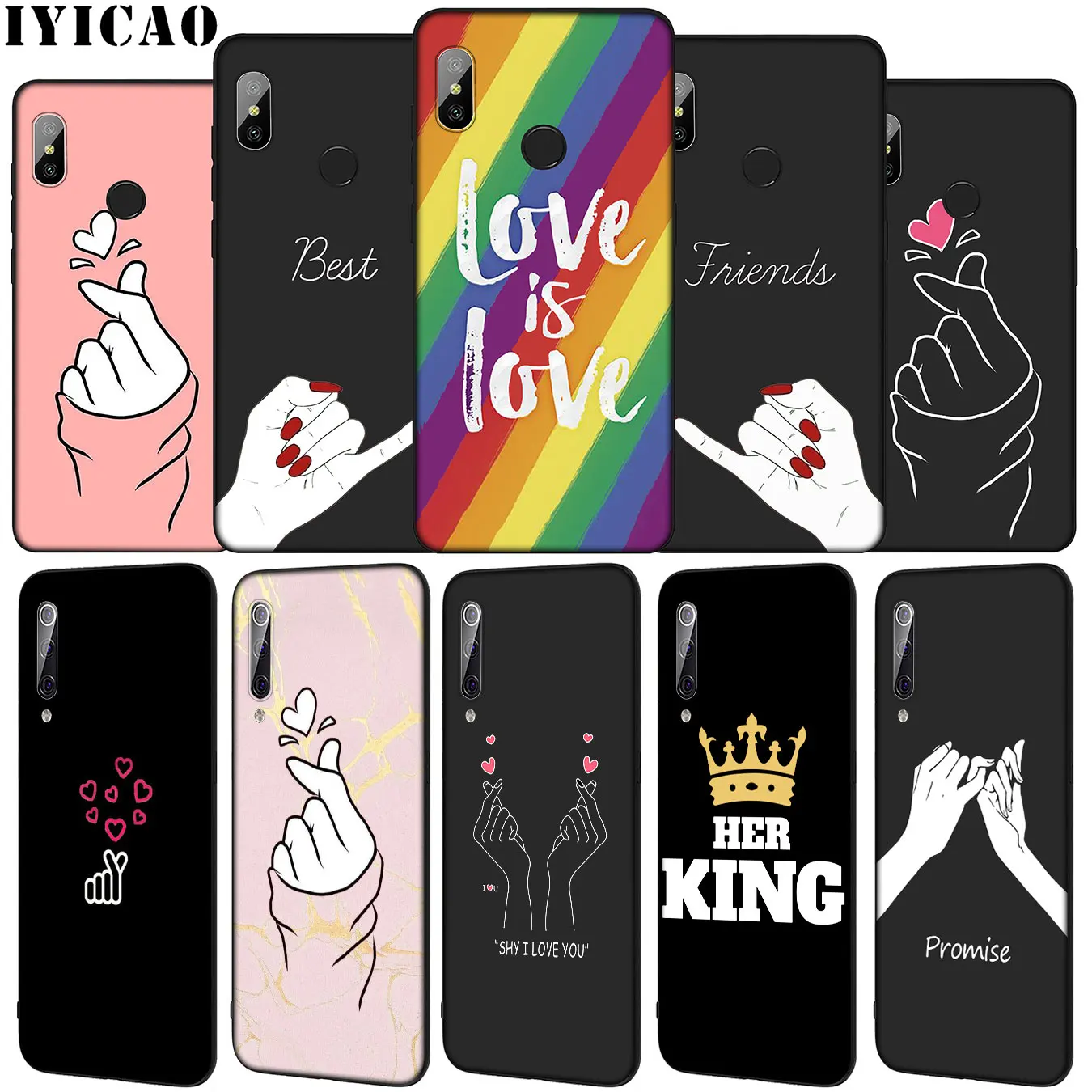Мягкий чехол Love on the finger kpop heart для Xiaomi Mi 10 9 9T A3 Pro 8 SE A2 Lite A1 CC9 CC9E 6 pocophone f1 Mi10 |