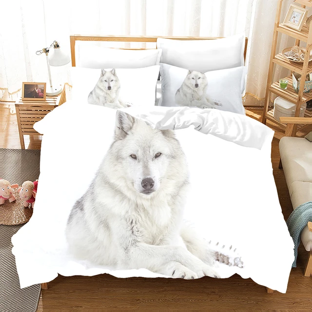 Parure De Lit 2 Personnes Duvet Cover Set Bedding 3D Print Indian Wolf  Bohemian Animals Bed