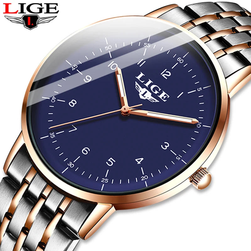Часы Reloj Hombre 2020 новые LIGE спортивные светящиеся водонепроницаемые кварцевые