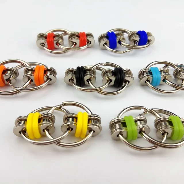 2021 Relief Bike Chain Fidget Toy For Autism Antistress Toys Set Anti Stress Adhd Spinner Key Metal Ring Puzzle Sensory Toys 2