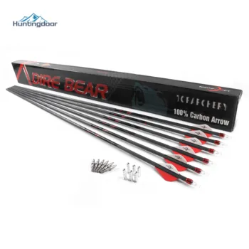 

6PCS Profession Pure Carbon Arrow Competition Supplies Length 82cm Spine 300/350/400 for Hunting Archery for Compound Recurve