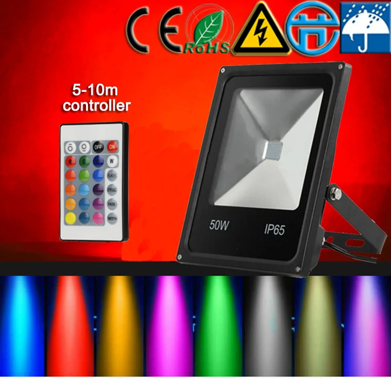 

2pcs/lot CP AC110V AC220V DC12V 10w 20w 30w 50w 100W LED Flood light RGB black shell led outdoor search lamp led luminaire light