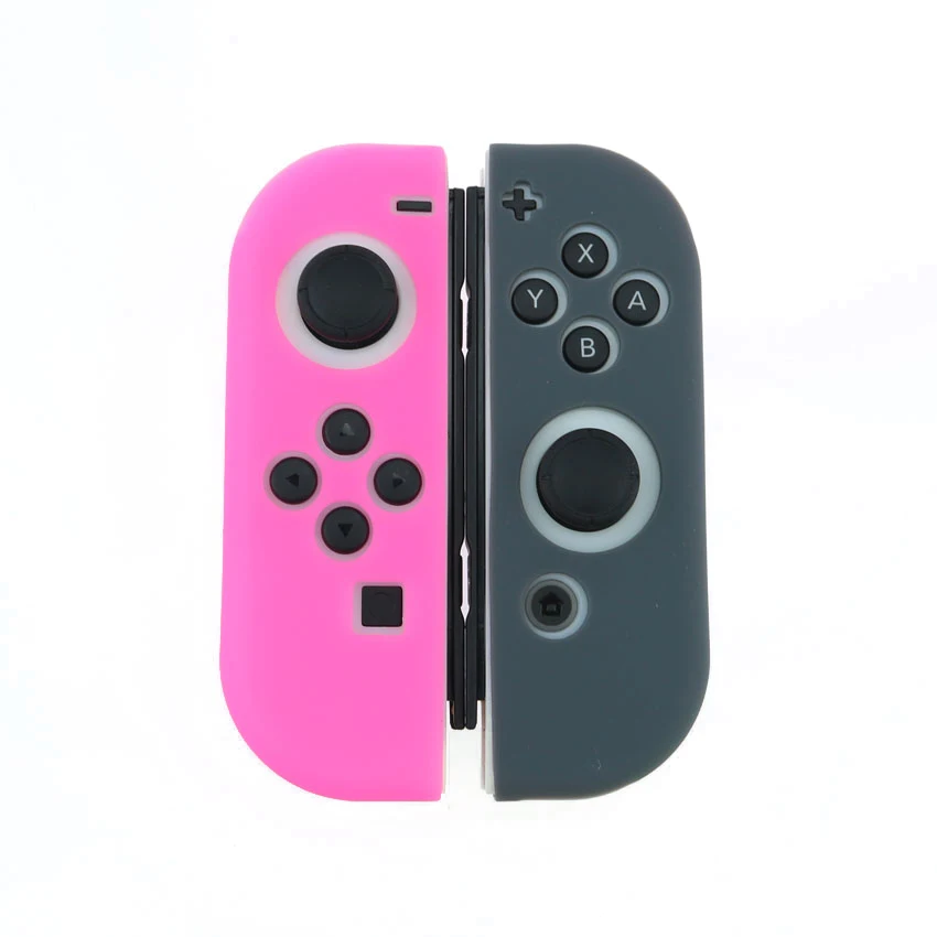 MO YuXi силиконовый защитный чехол для контроллера с джойстиком Joycon для игр NS, колпачки для джойстика, светящиеся красные, синие - Color: MO