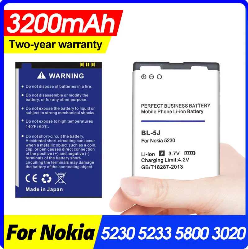 Аккумулятор для телефона Nokia 3200 5230 5233 5800 XpressMusic N900 C3 Lumia 3020 520 525 530 5900|Аккумуляторы