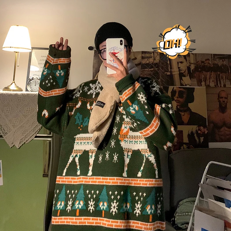 Winter Thick Turtleneck Sweater Men Warm Fashion Christmas Sweater Mens Streetwear Loose Knitted Pullover Male Sweter 4