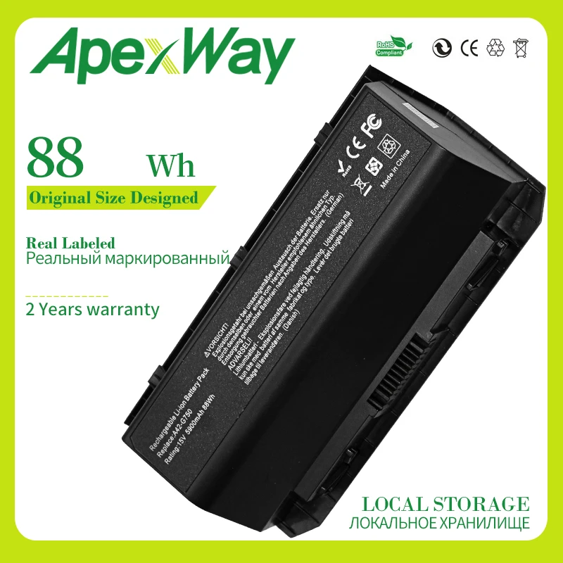 Apexway 88WH A42-G750 Аккумулятор для ноутбука ASUS ROG G750 G750J G750JH G750JM G750JS G750JW G750JX G750JZ Series |