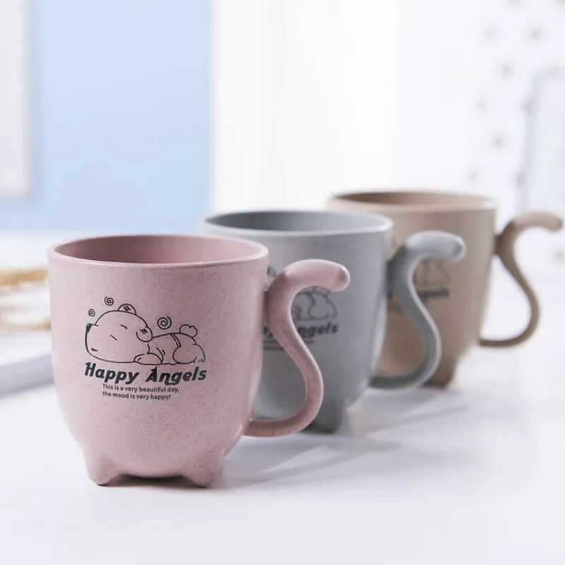 

Children's cartoon printing milk cup wheat straw wheat incense cup baby mouth cup cup tea cup plastic toothbrush cup LB11226