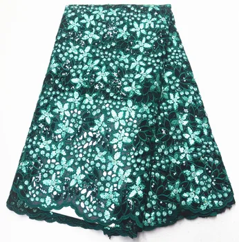 

African organza Lace Fabric with beads 2020 High Quality nigerian French sequins Embroidered lace for Wedding Party Dress