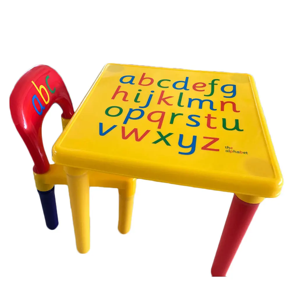Chair Set For KidChildren Furniture Sets and ABC Alphabet Plastic Table Dinner Picnic Desk Seat Furniture (6)